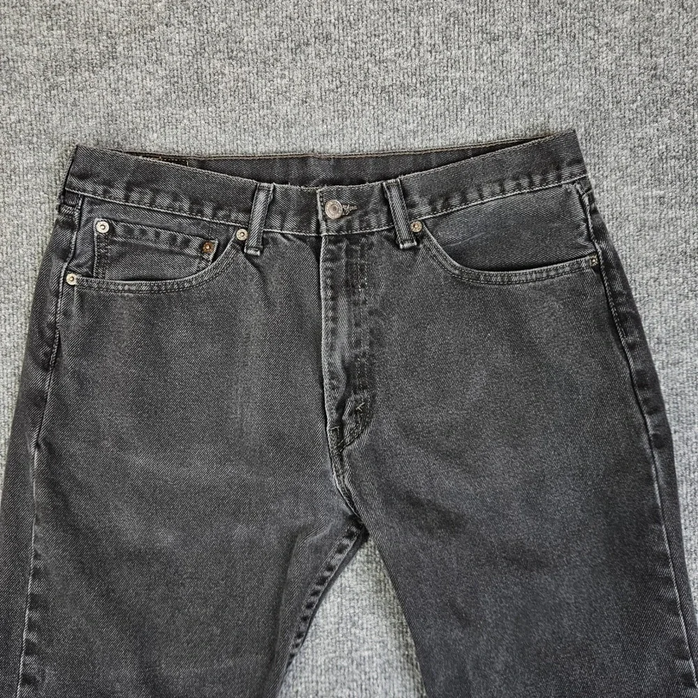 Levis 505 Jeans Men 36x32 (34x30) Dark Wash Black Regular Fit Straight Leg Denim